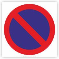 Znak drogowy Tablica informacyjna B35 zakaz postoju -znak zakazu 60x60 cm