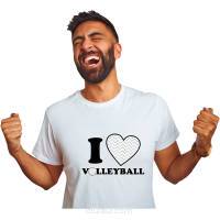 Koszulka z nadrukiem napis I LOVE VOLLEYBALL