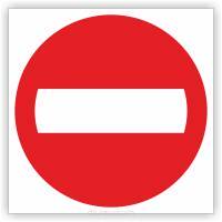 Znak drogowy Tablica informacyjna B2 zakaz wjazdu - znak zakazu 60x60 cm