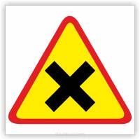 Znak drogowy Tablica informacyjna A-5 skrzyżowanie dróg - znak ostrzegawczy 30x30 cm