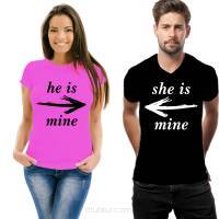 Koszulka z nadrukiem zestaw dla par He is mine She is mine