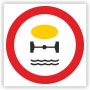 Znak drogowy Tablica informacyjna B14 zakaz wjazdu pojazdów z towarami, które mogą skazić wodę - znak zakazu 60x60 cm