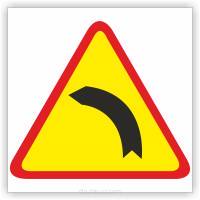 Znak drogowy Tablica informacyjna A-2 Niebezpieczny zakręt w lewo - znak ostrzegawczy 30x30 cm