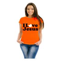 Koszulka religijna  z nadrukiem I love Jezus