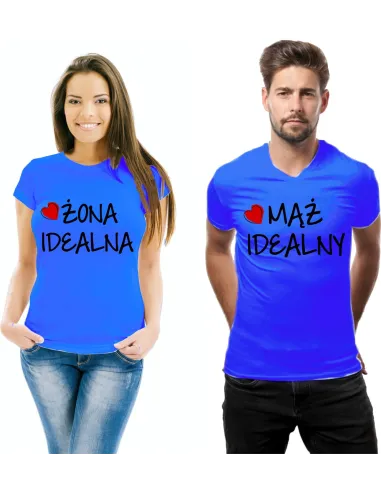 Koszulki dla Par w Różnych Stylach Koszulka z Nadrukiem