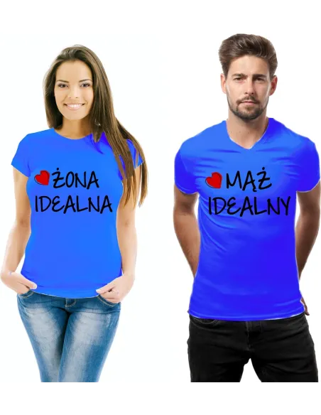 Koszulki dla Par w Różnych Stylach Koszulka z Nadrukiem