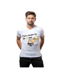 Koszulka z Nadrukiem Życie Zaczyna Się po 18 20 30 40 50 60