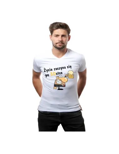 Koszulka z Nadrukiem Życie Zaczyna Się po 18 20 30 40 50 60
