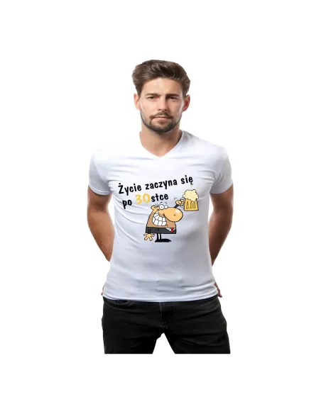 Koszulka z Nadrukiem Życie Zaczyna Się po 18 20 30 40 50 60