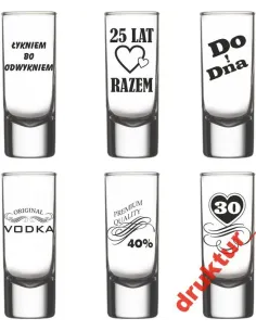 Kieliszki do Wódki Okazjonalne Grawerem Napisem Dedykacją