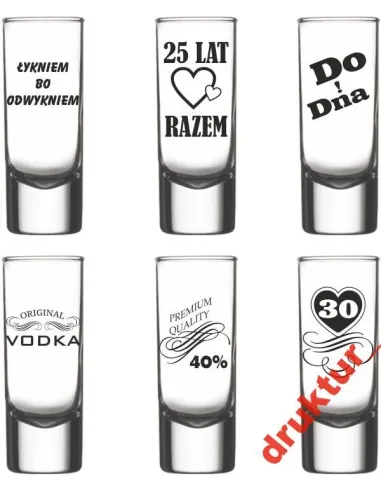 Kieliszki do Wódki Okazjonalne Grawerem Napisem Dedykacją