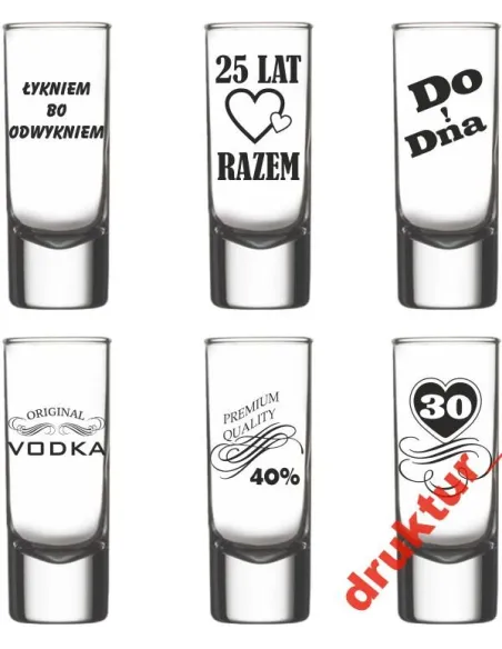 Kieliszki do Wódki Okazjonalne Grawerem Napisem Dedykacją