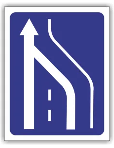 Znak Drogowy Tablica Informacyjna D14 Koniec Pasa Ruchu