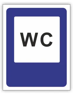 Znak Drogowy 30x30 cm Tablica Informacyjna D26c Toaleta