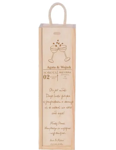 Skrzynka Pudełko na Wino – Personaizowany Prezent Ślubny