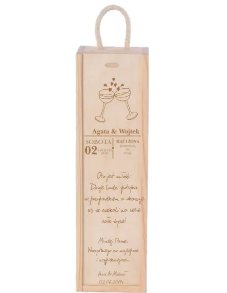 Skrzynka Pudełko na Wino – Personaizowany Prezent Ślubny