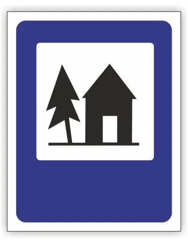 Znak Drogowy 30x30 cm Tablica Informacyjna D33 Schronisko