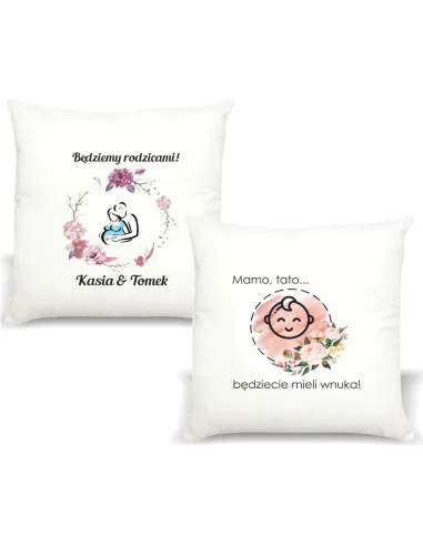 Poduszka z Nadrukiem Prezent dla Przyszłych Dziadków