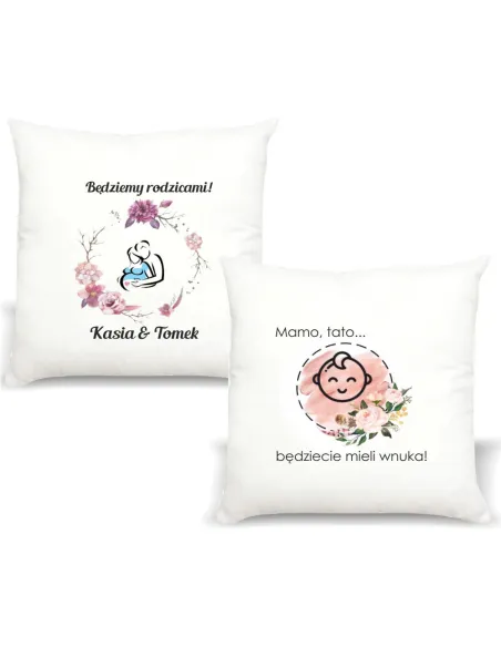 Poduszka z Nadrukiem Prezent dla Przyszłych Dziadków