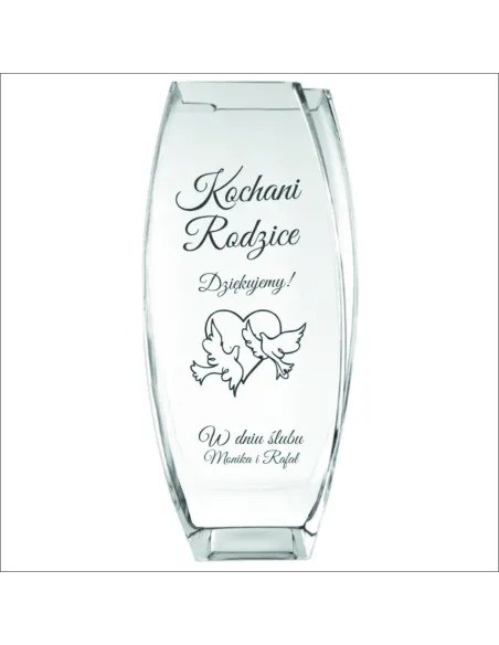 Grawerowany Duży Elegancki Wazon Prezent Podziękowanie