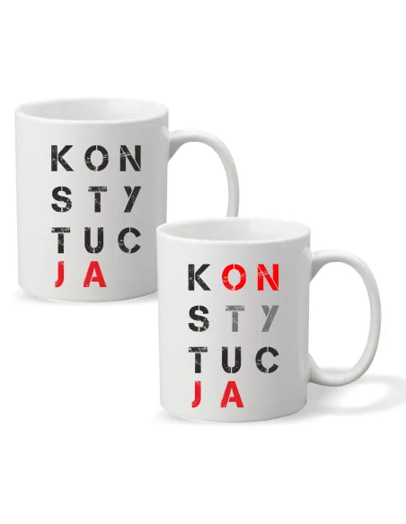 Kubek z Nadrukiem Prezent Konstytucja Godło Polski