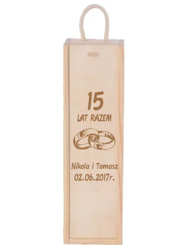 Skrzynka Pudełko na Wino Prezent Rocznicę Ślubu Dedykacją