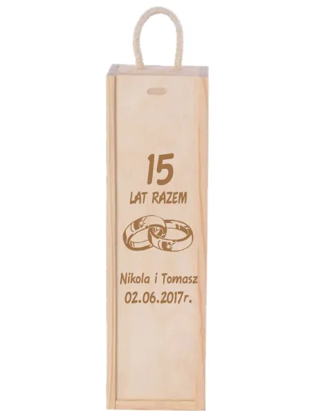 Skrzynka Pudełko na Wino Prezent Rocznicę Ślubu Dedykacją