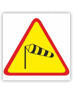 Znak Drogowy 40x40 cm Tablica Informacyjna Boczny Wiatr