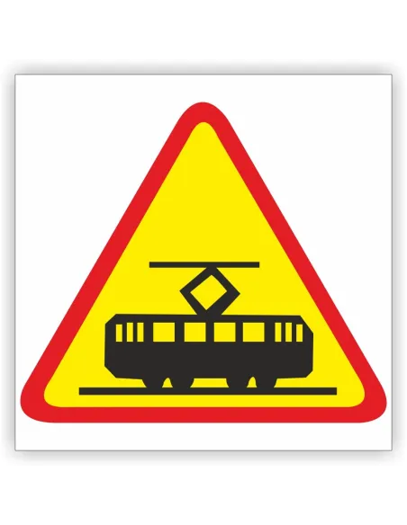 Znak Drogowy Tablica Informacyjna Tramwaj Ostrzegawczy