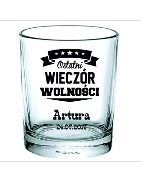Szklanka Whisky z Grawerem na Prezent Napisem Tekstem