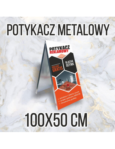 Stojak Potykacz Reklamowy Metalowy 100x50 cm z Grafiką