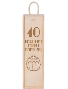 Skrzynka na Wino z – Nadrukiem Napisem Prezent Urodziny