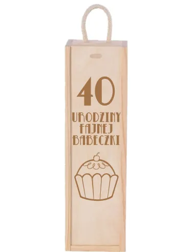 Skrzynka na Wino z – Nadrukiem Napisem Prezent Urodziny