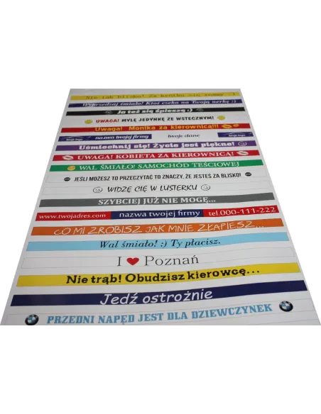 Naklejki Ramki Tablice Rejestracyjne 10szt Dowolną Grafiką