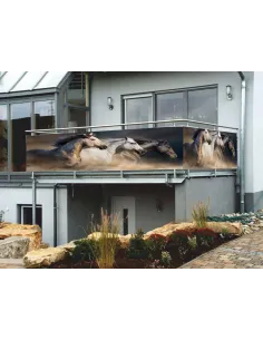 Osłona Balkonowa na Wymiar z Nadrukiem Balkon Konie Tanio