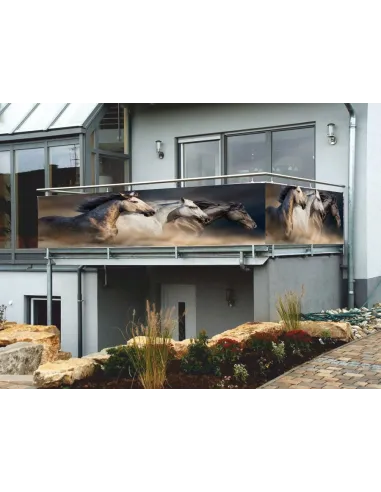 Osłona Balkonowa na Wymiar z Nadrukiem Balkon Konie Tanio