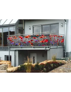 Osłona Balkonowa na Wymiar z Nadrukiem Balkon Kwiaty Maki