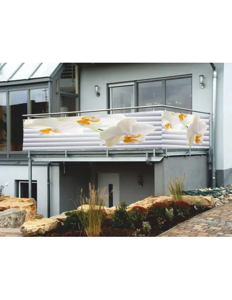 Osłona Balkonowa na Wymiar z Nadrukiem Balkon Storczyki