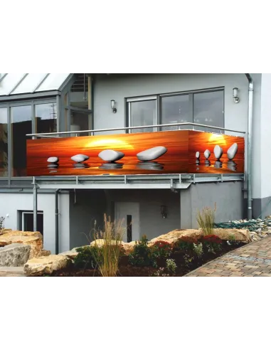 Osłona Balkonowa na Wymiar z Nadrukiem Balkon Widok Kamień