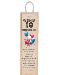 Skrzynka na Wino Prezent Tke Osiemnastkę Personalizowana