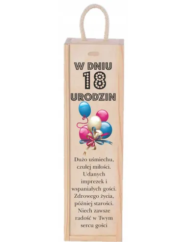 Skrzynka na Wino Prezent Tke Osiemnastkę Personalizowana