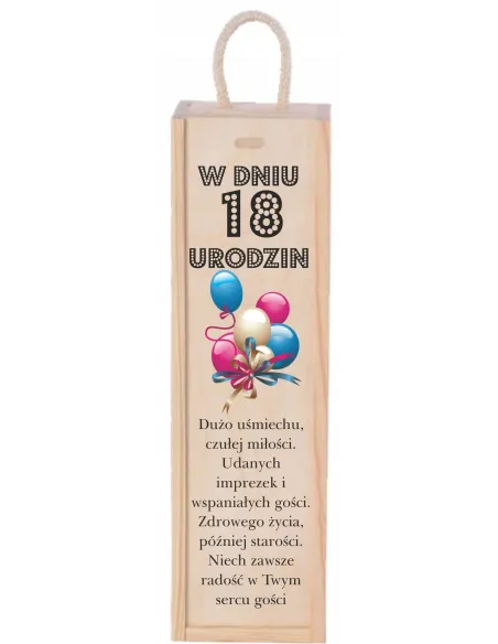 Skrzynka na Wino Prezent Tke Osiemnastkę Personalizowana