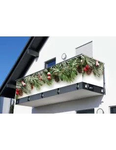 Świąteczna Wiązanka Ozdoba Balkonu z Nadrukiem Osłona Mata