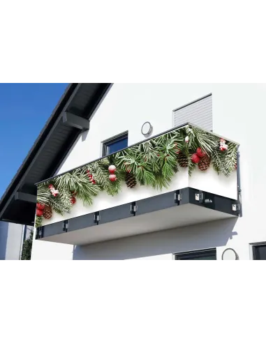Świąteczna Wiązanka Ozdoba Balkonu z Nadrukiem Osłona Mata