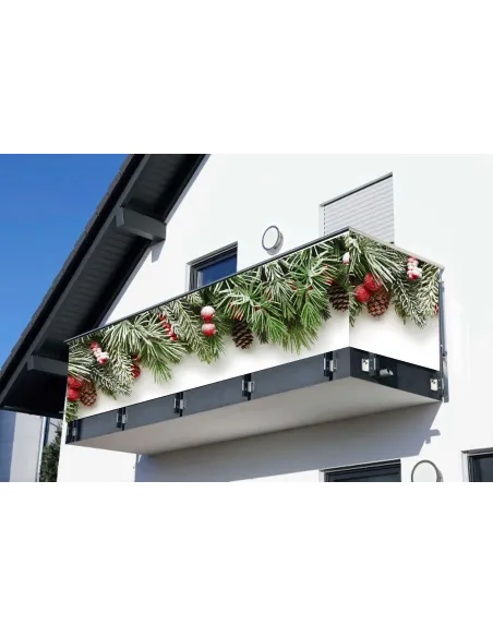 Świąteczna Wiązanka Ozdoba Balkonu z Nadrukiem Osłona Mata