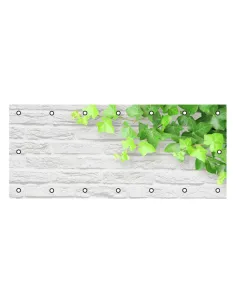 Osłona Balkonowa na Balkon z Nadrukiem Kwiaty Cegły Liście