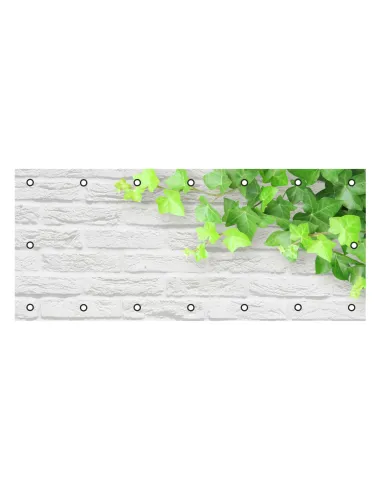 Osłona Balkonowa na Balkon z Nadrukiem Kwiaty Cegły Liście