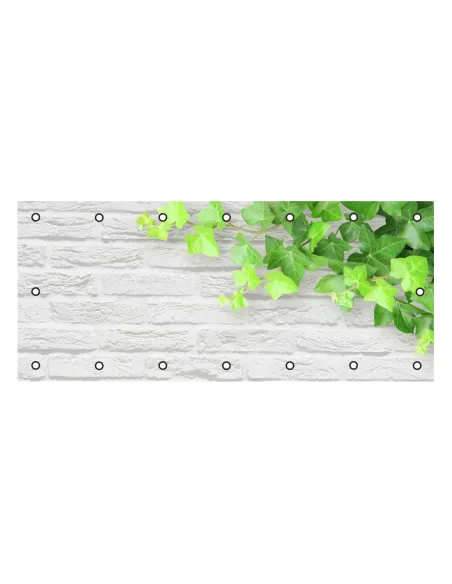 Osłona Balkonowa na Balkon z Nadrukiem Kwiaty Cegły Liście