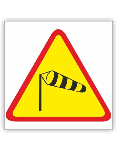 Znak Drogowy 60x60 cm Tablica Informacyjna Boczny Wiatr