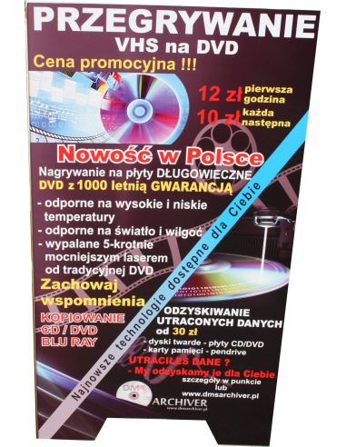 Stojak Potykacz Reklamowy Metalowy 100x50 cm z Grafiką